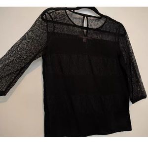 Comptoir Des Cotonniers Cut Out Sheer Blouse Top S